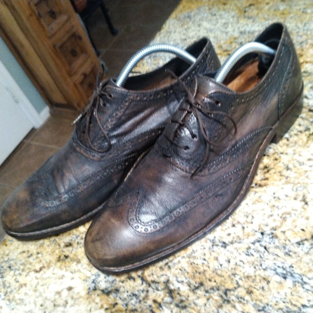 Cole Haan Mens 10.5 Air Colton Wingtip Brogue Leather Oxford Brown Shoes C10028